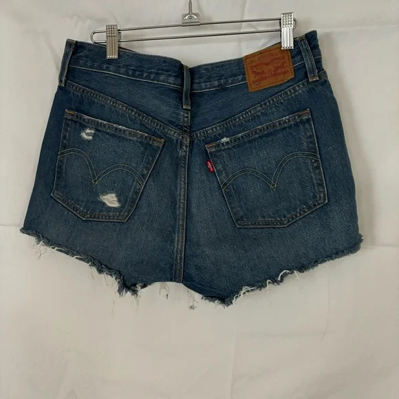 Levi's High Rise 501 Button Fly Cut Off Shorts Size 29 - Picture 3 of 13